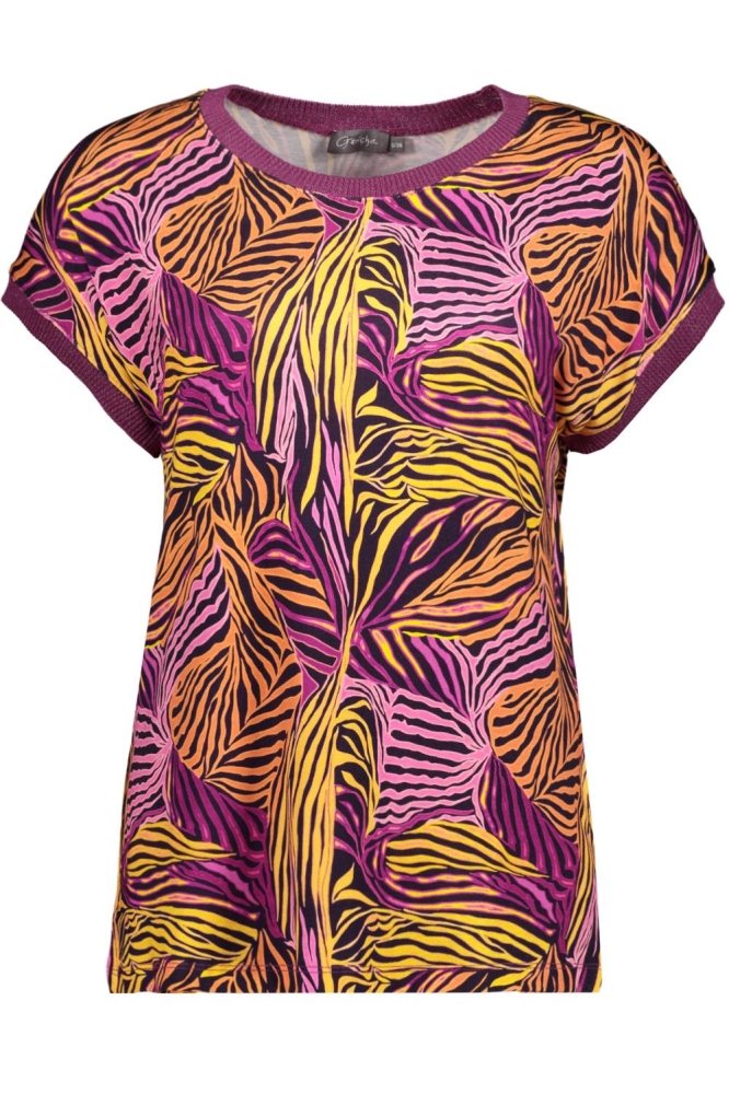 SARAH T SHIRT MET GRAFISCHE PRINT 32403 60 Pr.15 Dark Purple combi